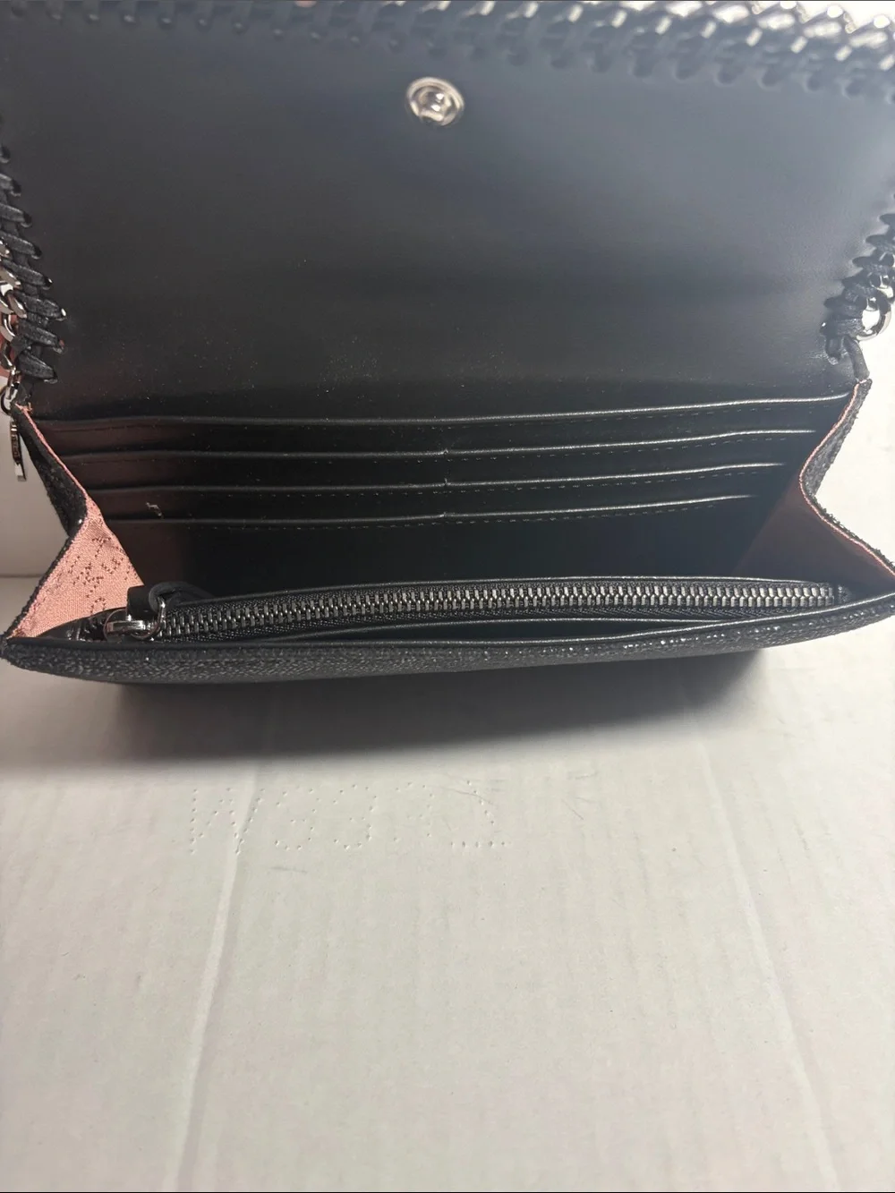Stella McCartney Black Chain-Trim Clutch